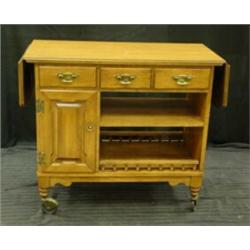 Tell City Hard Rock Maple Serving Cart on...