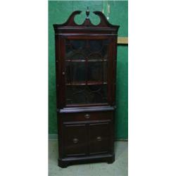 Mahogany Corner China Cabinet. No maker ma...