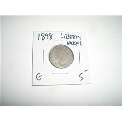 1898 *RARE KEY DATE* LIBERTY "V" NICKEL RED BOOK VALUE $5.00+ *NICE EARLY GOOD GRADE*!!