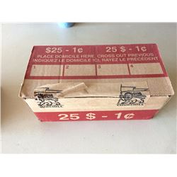 50 Roll Box Canadian Bank Pennies (Unsearched)