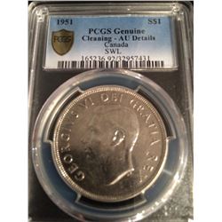 1951 Canada Dollar PCGS AU Details SWL