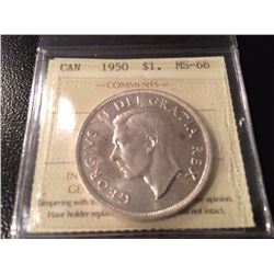 1950 Canada Dollar ICCS MS66!