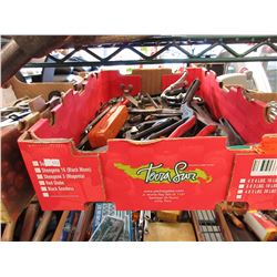 Box of used heavy duty snips & scissors