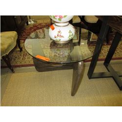 New glass top end table