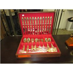New gold plated cutlery set