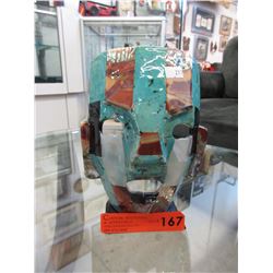 Decorative mosaic mask on stand