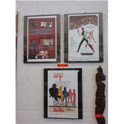 3 Framed lobby cards