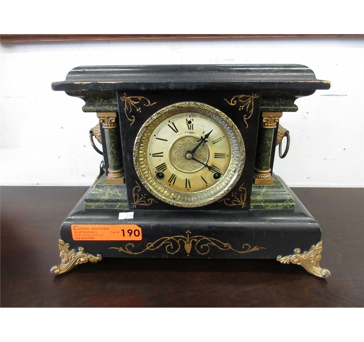 Antique E. N. Welch 8 Day parlour clock