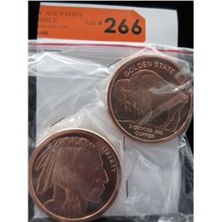 2 Fine Copper Art Rounds