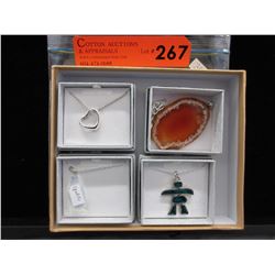 4 Sterling Silver & Gemstone Necklaces & Pendants.