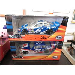 2 Hot Wheels 2001 scale model race cars
