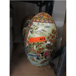 3 New oversized glazed ceramic egg