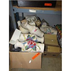 3 Boxes of new unglazed pottery vases