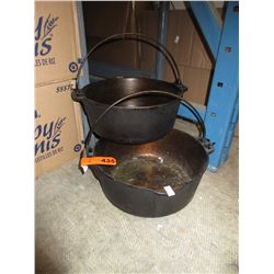 2 Used  5 quart cast iron pots