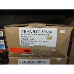 10 KG box of milk chocolate coins
