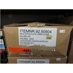 10 KG box of milk chocolate coins