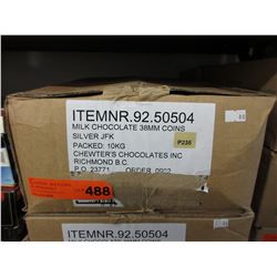 10 KG box of milk chocolate coins
