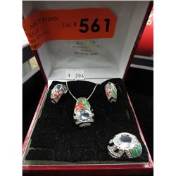 Sterling - "David Sigal" necklace, ring & earrings