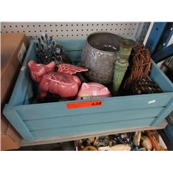 Wood box of decorative household objects