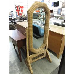 Used - Rattan titling mirror
