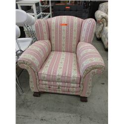 Vintage upholstered wing back chair