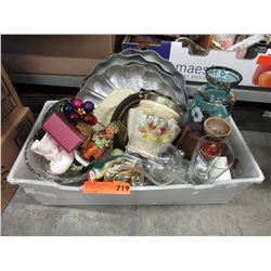 Box lot of used household decoratives