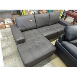 New - Brown corner sofa with chaise end