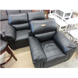 New - Black leather sofa & chair