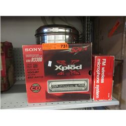 Used electronics & 5 gallon tin