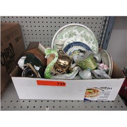 Box of used decorative household items