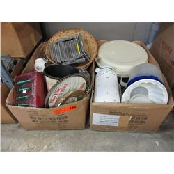 2 Boxes of new & used household goods