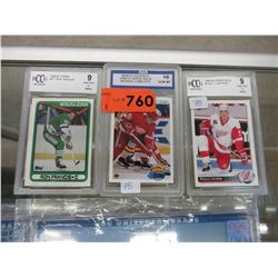 3 Graded 1990's hockey cards