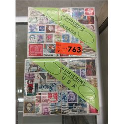 12 Packages of US & Canadian stamps