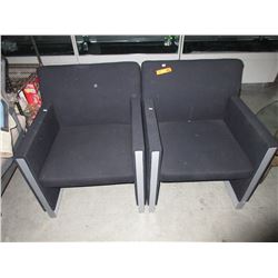 2 Heavy duty upholstered arm chairs