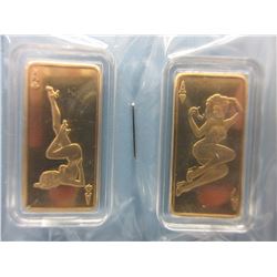 2 x .999 Gold Clad Pin Up Girl bars