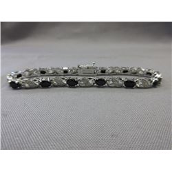 6.05 CTW Blue Sapphire & Diamond Bracelet