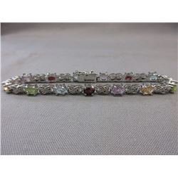 6.5 CT Multi-Gemstone & Diamond Bracelet