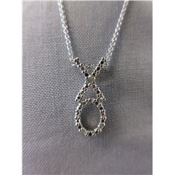 Sterling Silver & Diamond "XO" Necklace