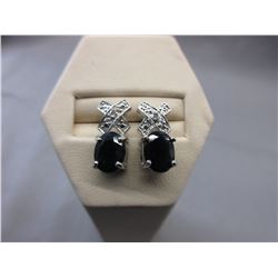 New - 3.10 CTW Blue Sapphire & Diamond Earrings