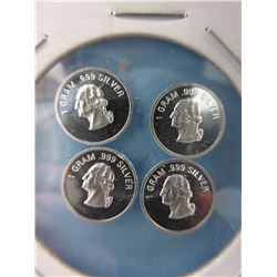 New - 4 x .999 Fine Silver 2016 Art Rounds