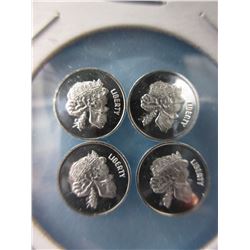 New - 4 x .999 Fine Silver 2016 Art Rounds
