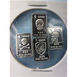 New - 4 x .999 Fine Silver 2016 Art Bars
