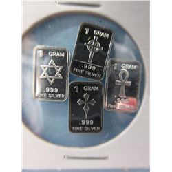 New - 4 x .999 Fine Silver 2016 Art Bars
