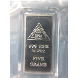 Australia Mint .999 Fine Silver Bar - 5 Grams