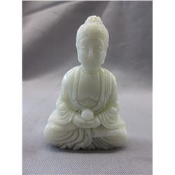 221 CT Hand Carved White Jade Buddha Statue
