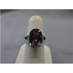 Oval Amethyst & Diamond Cocktail Ring