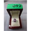 Image 2 : Oval Amethyst & Diamond Cocktail Ring