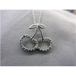Cherry Pendant set with Diamond & Chain