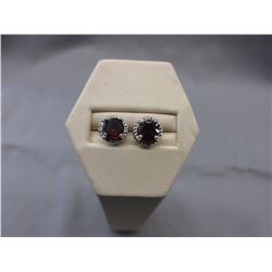 New - Garnet & Diamond Earrings