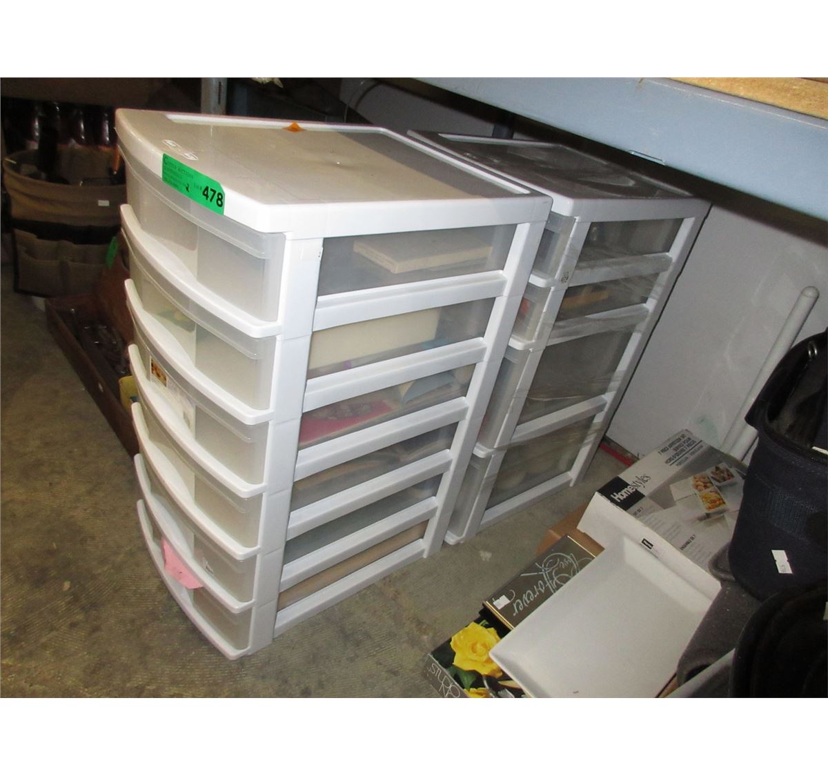 2 Used plastic craft drawer units
